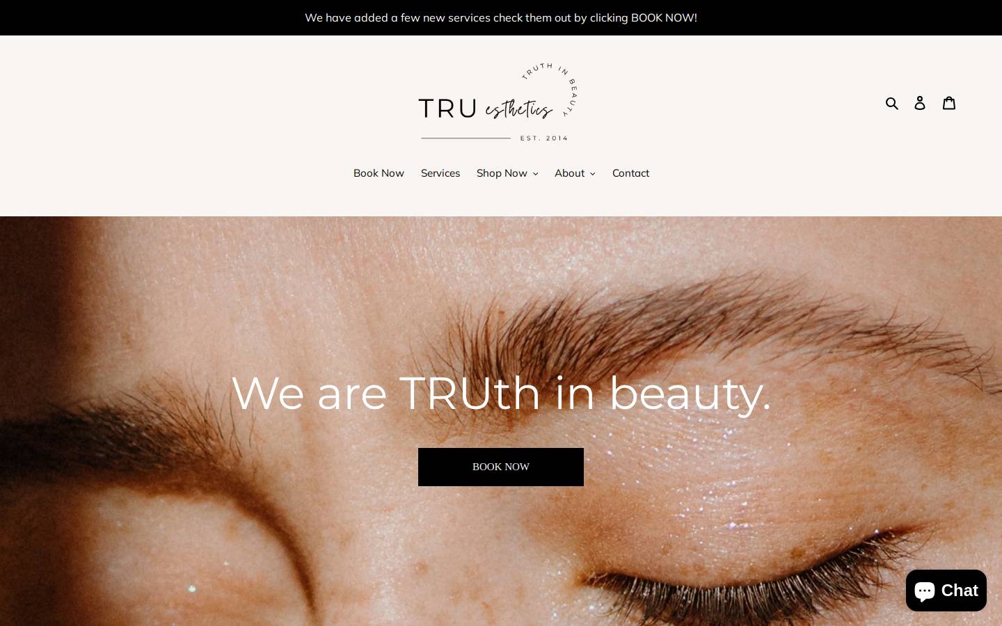 truesthetics.com homepage screenshot