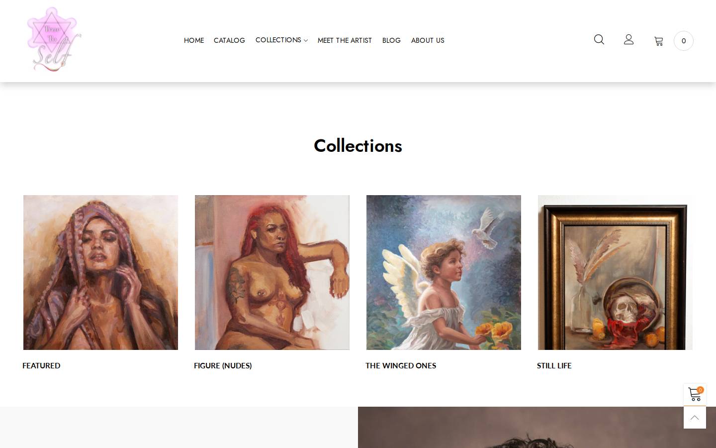 truetoselfart.com homepage screenshot
