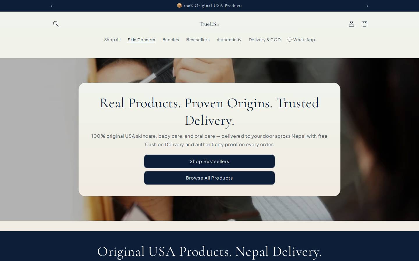trueus.co homepage screenshot