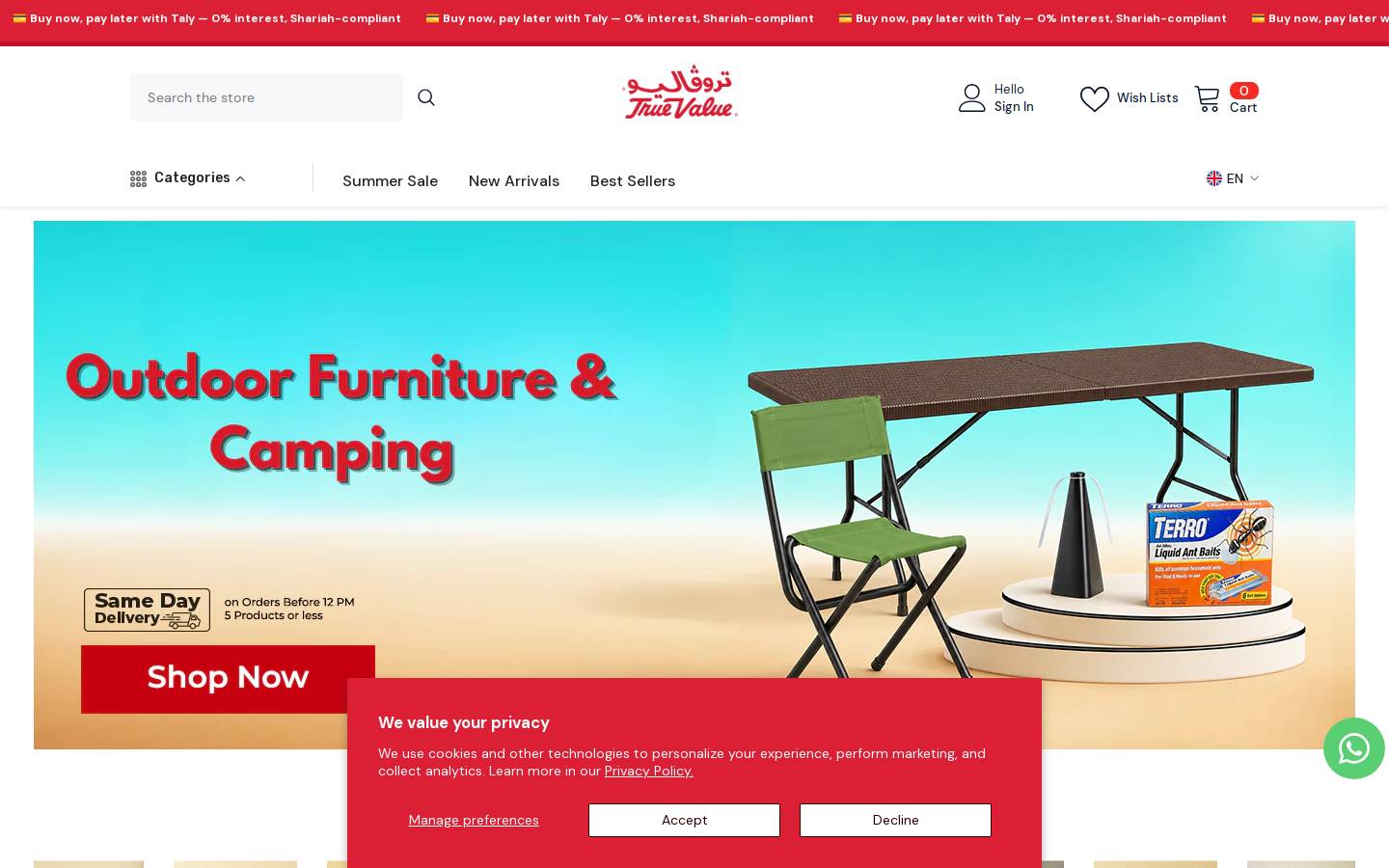True Value homepage screenshot