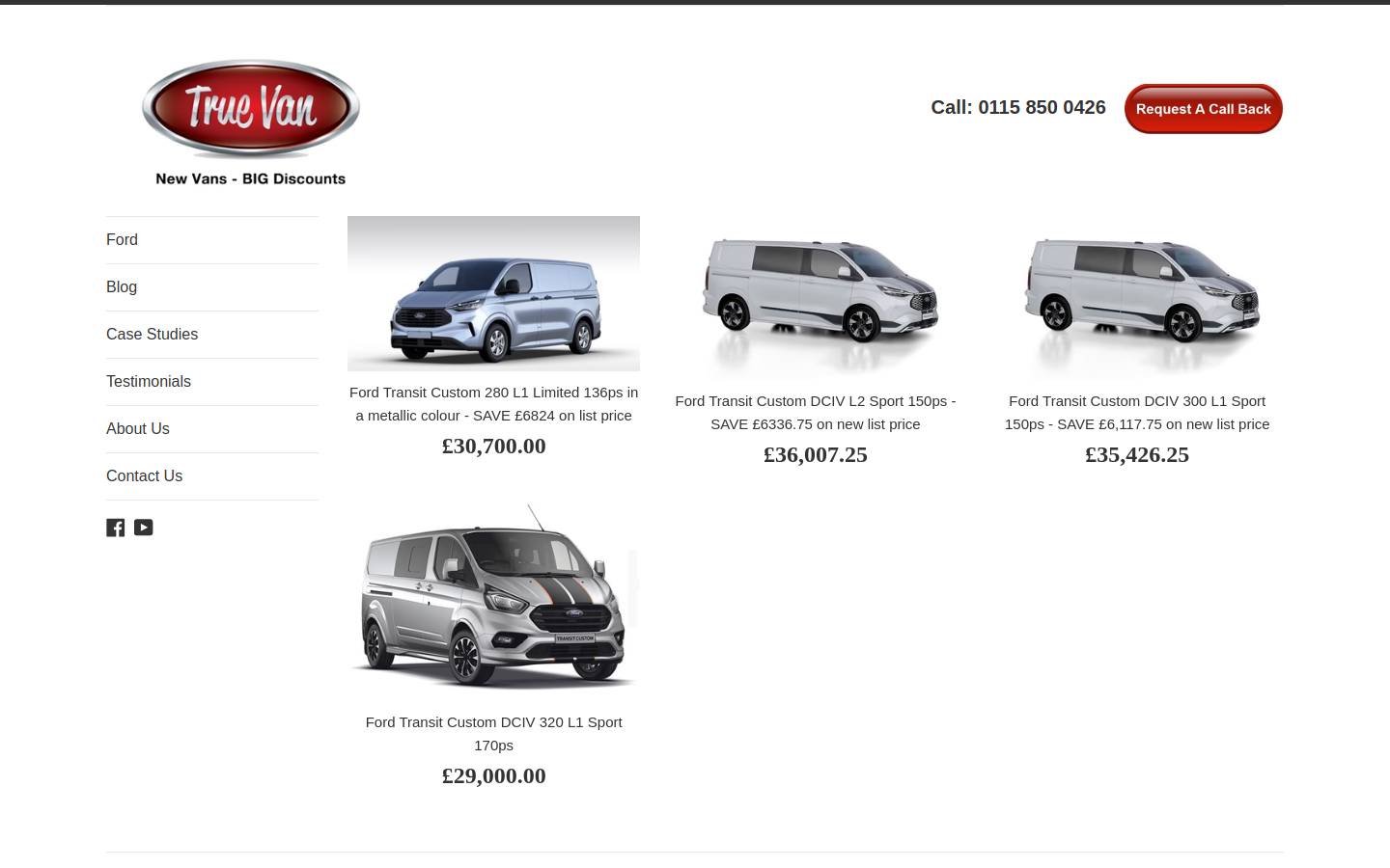truevan.co.uk homepage screenshot