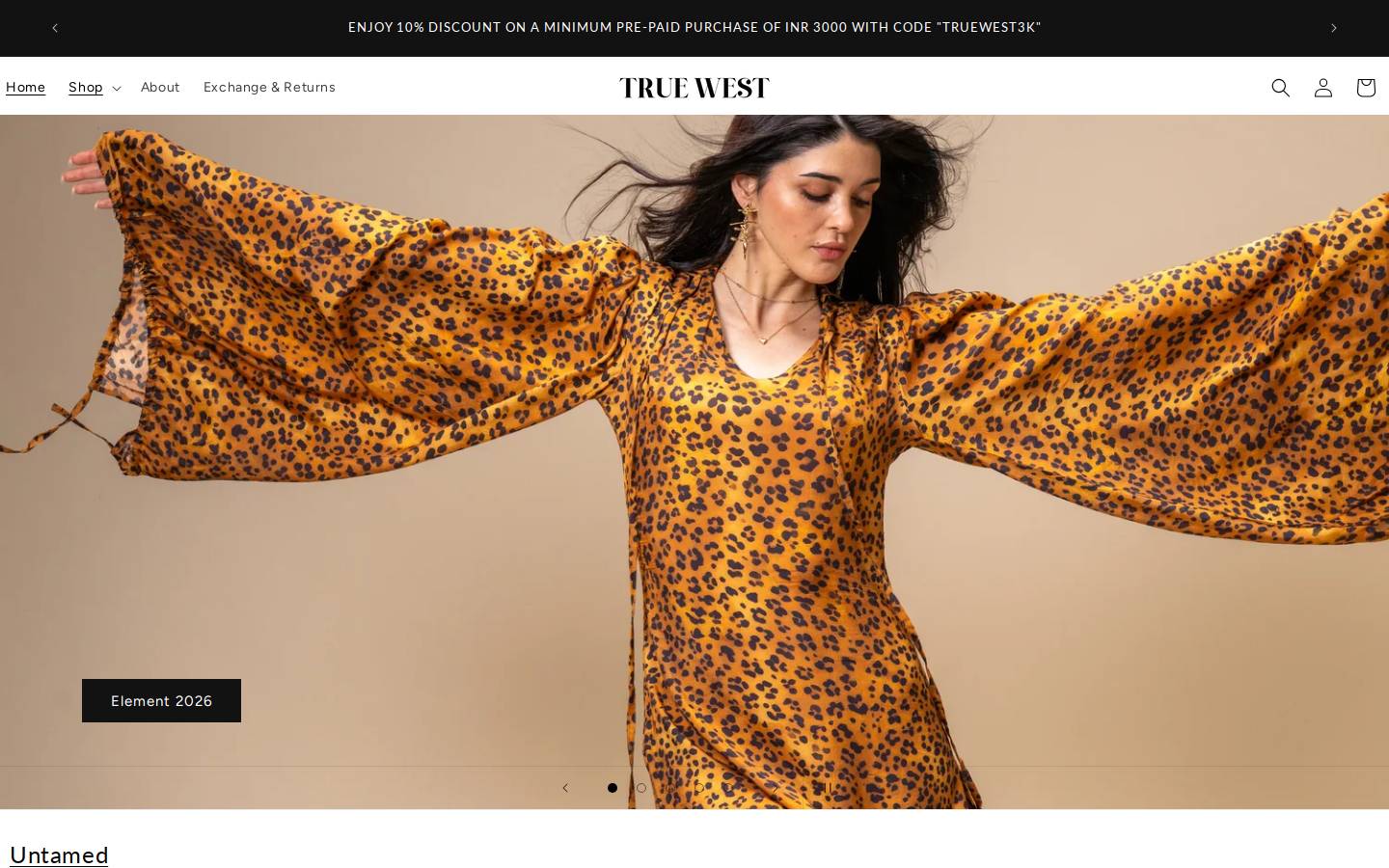 truewest.in homepage screenshot