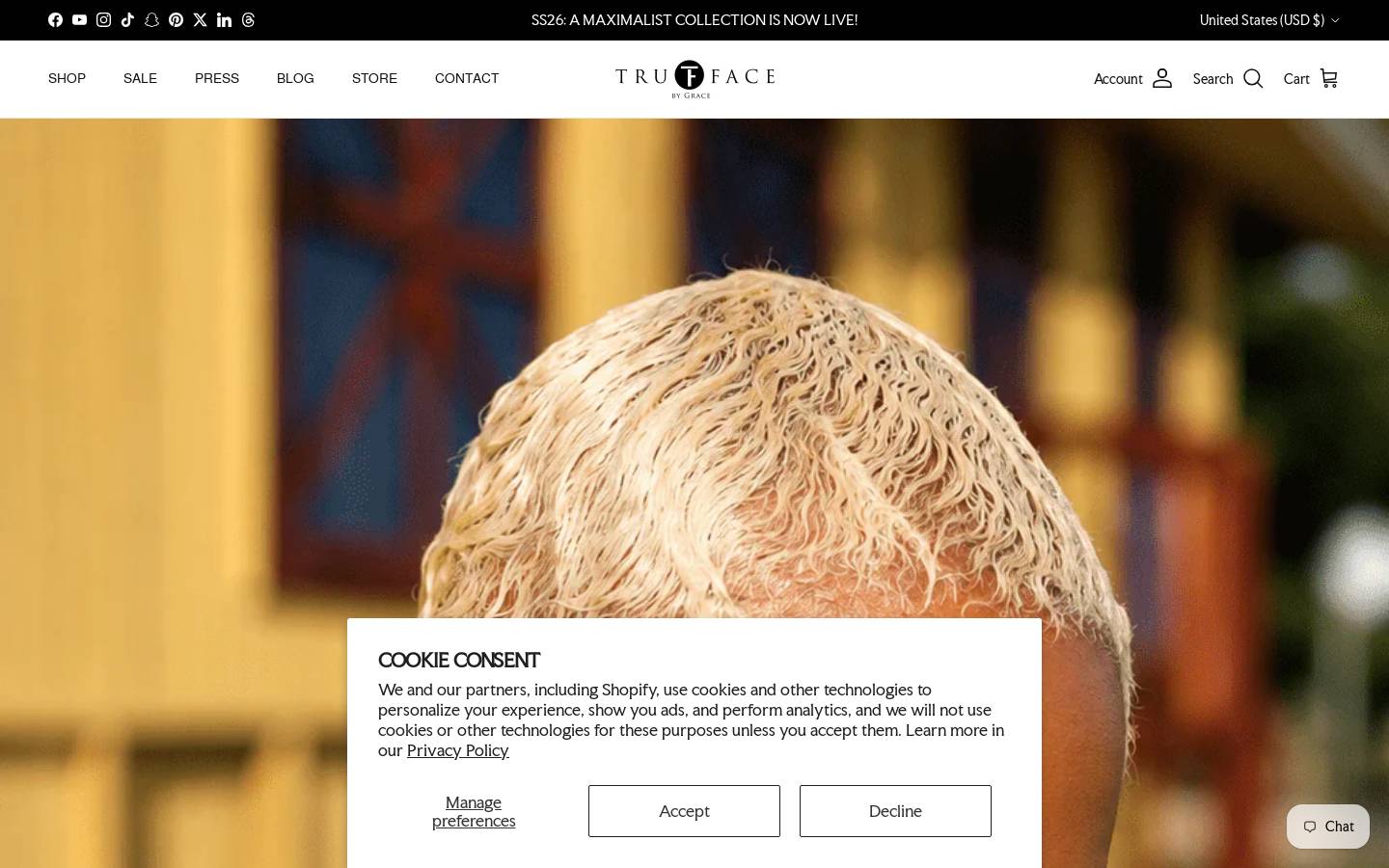 Trufacebygrace homepage screenshot