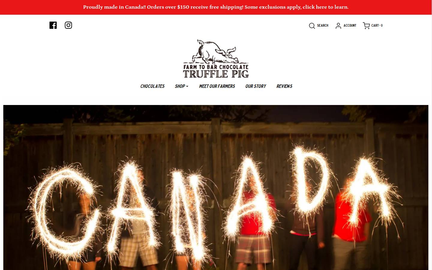 trufflepigchocolate.com homepage screenshot
