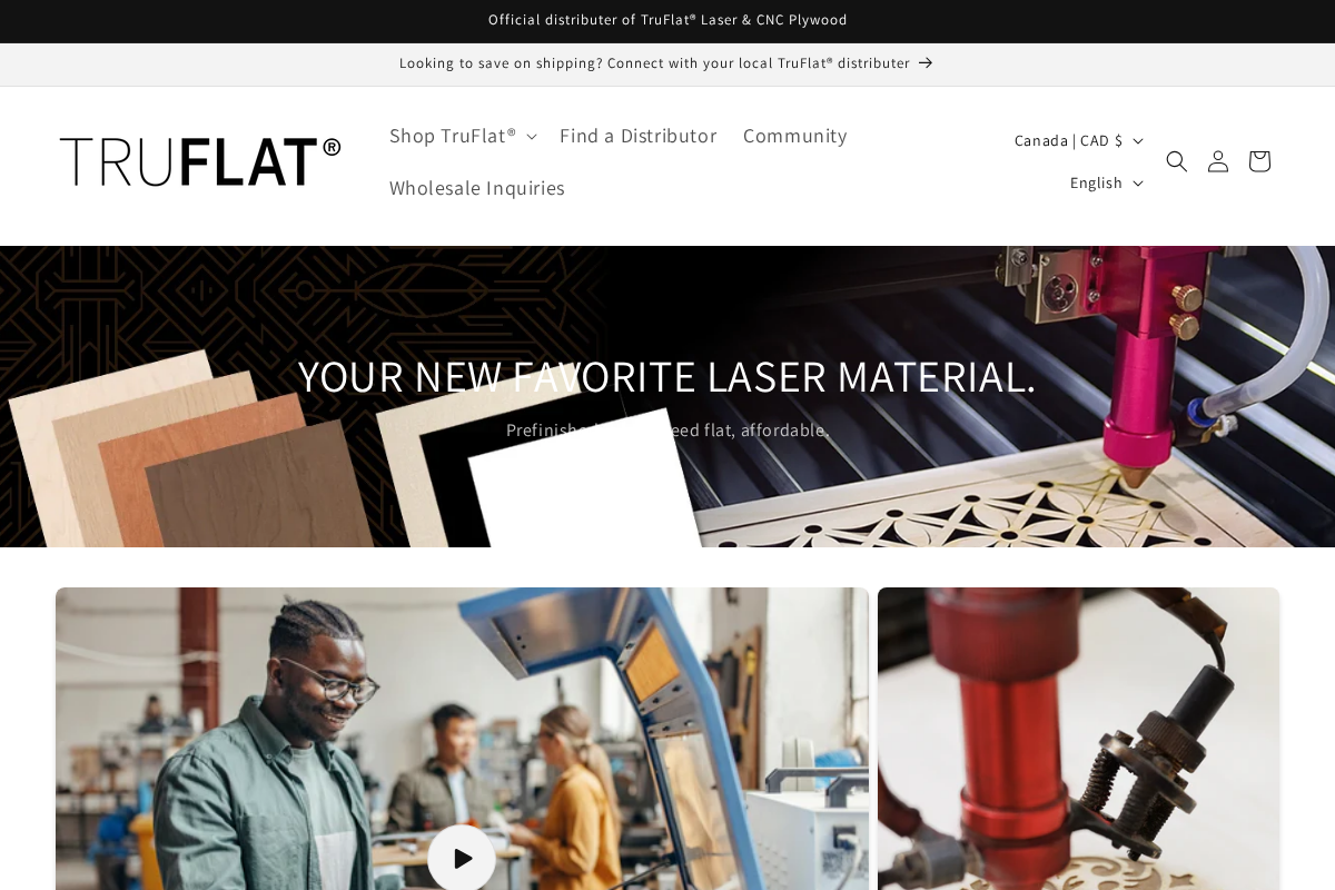 TruFlat homepage screenshot