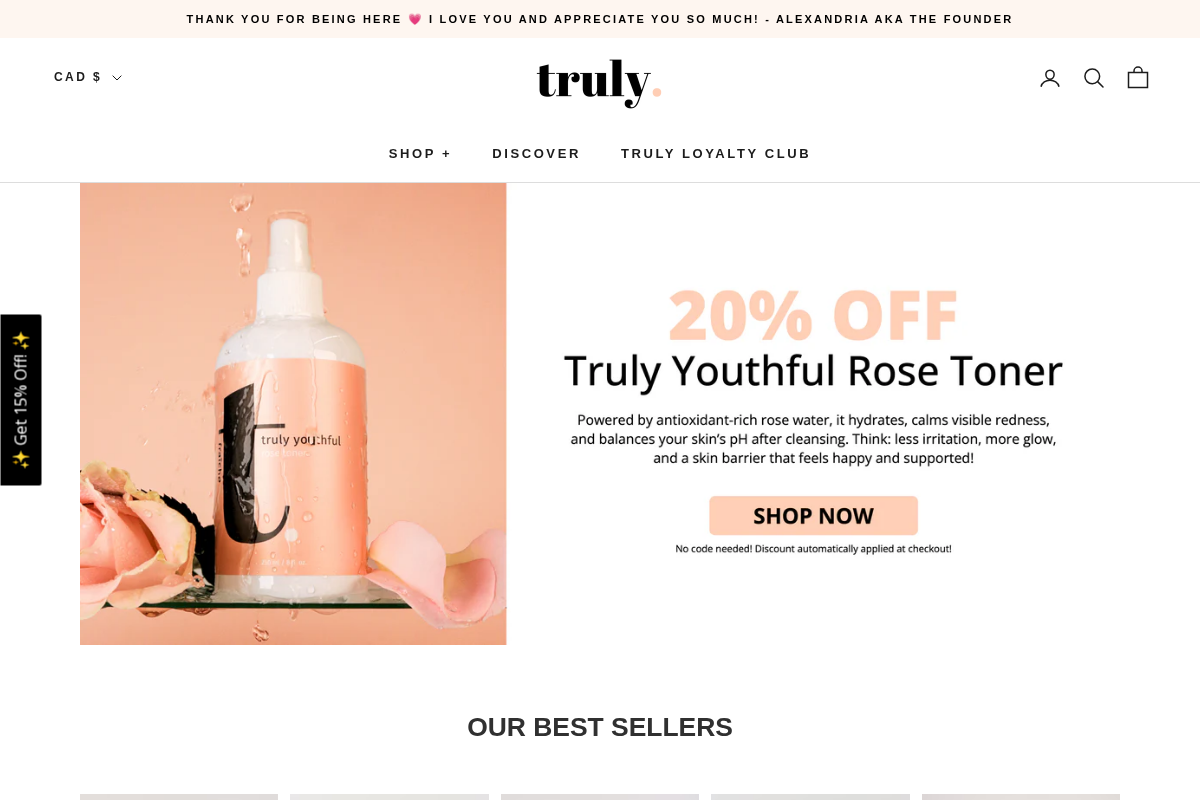 trulylifestylebrand.com homepage screenshot