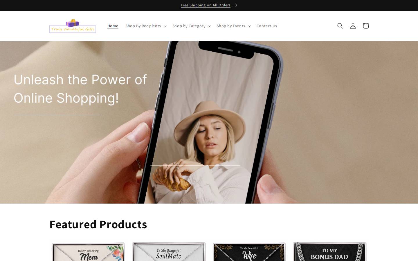 trulywonderfulgifts.com homepage screenshot
