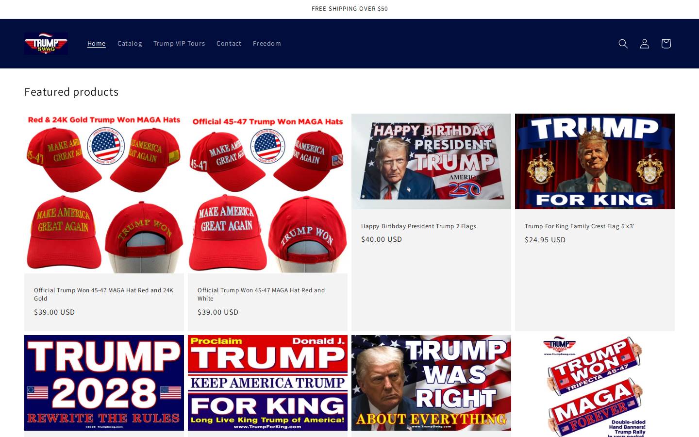 Trumpswag homepage screenshot