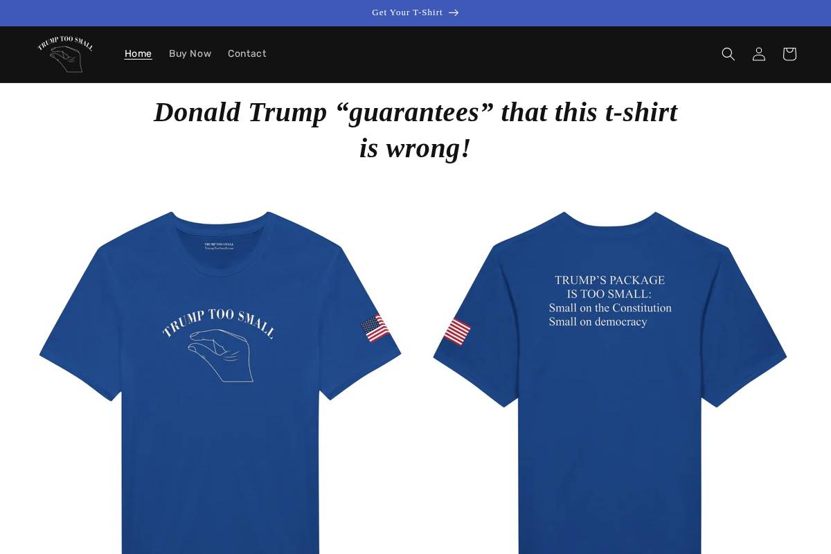 trumptoosmall.com homepage screenshot