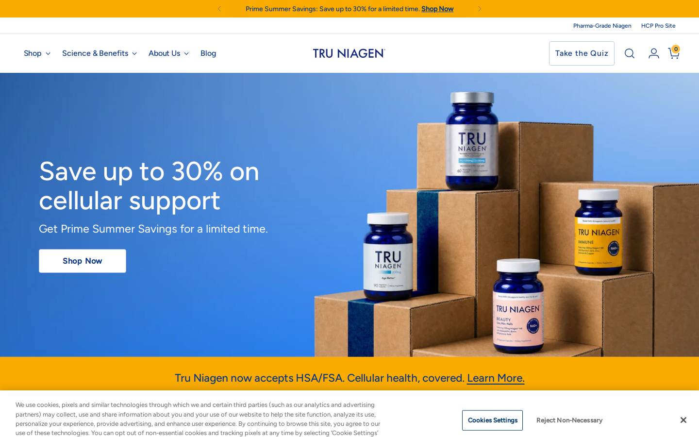 Tru Niagen homepage screenshot