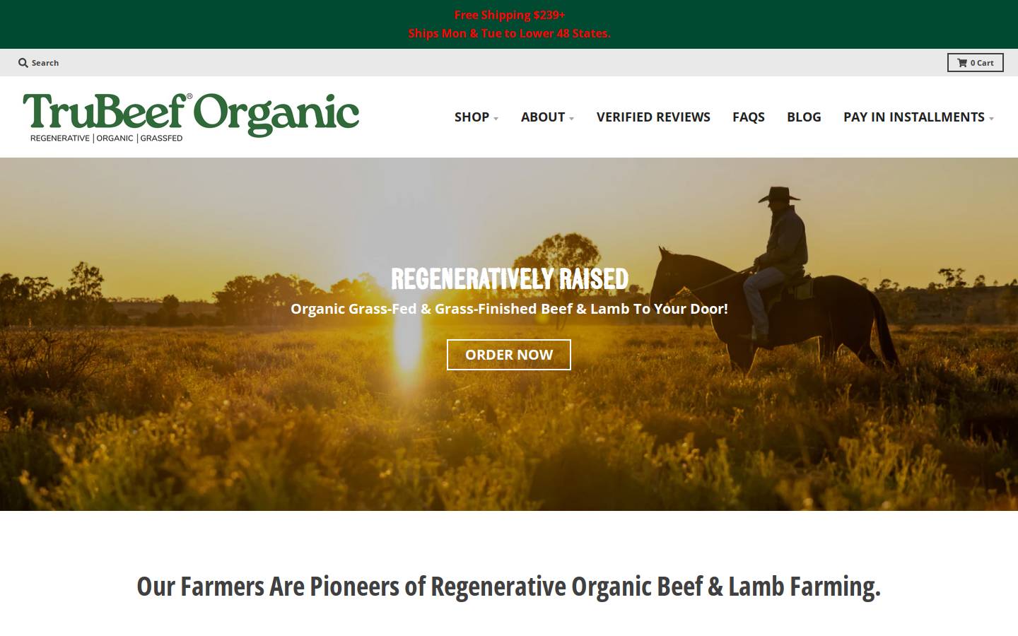 truorganicbeef.com homepage screenshot