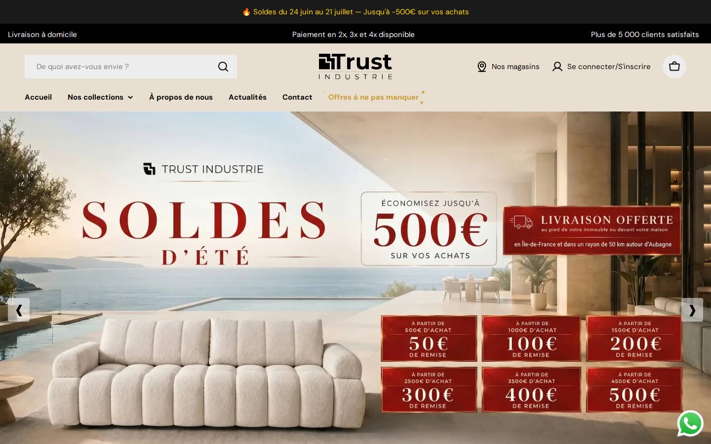 Trust Industrie homepage screenshot
