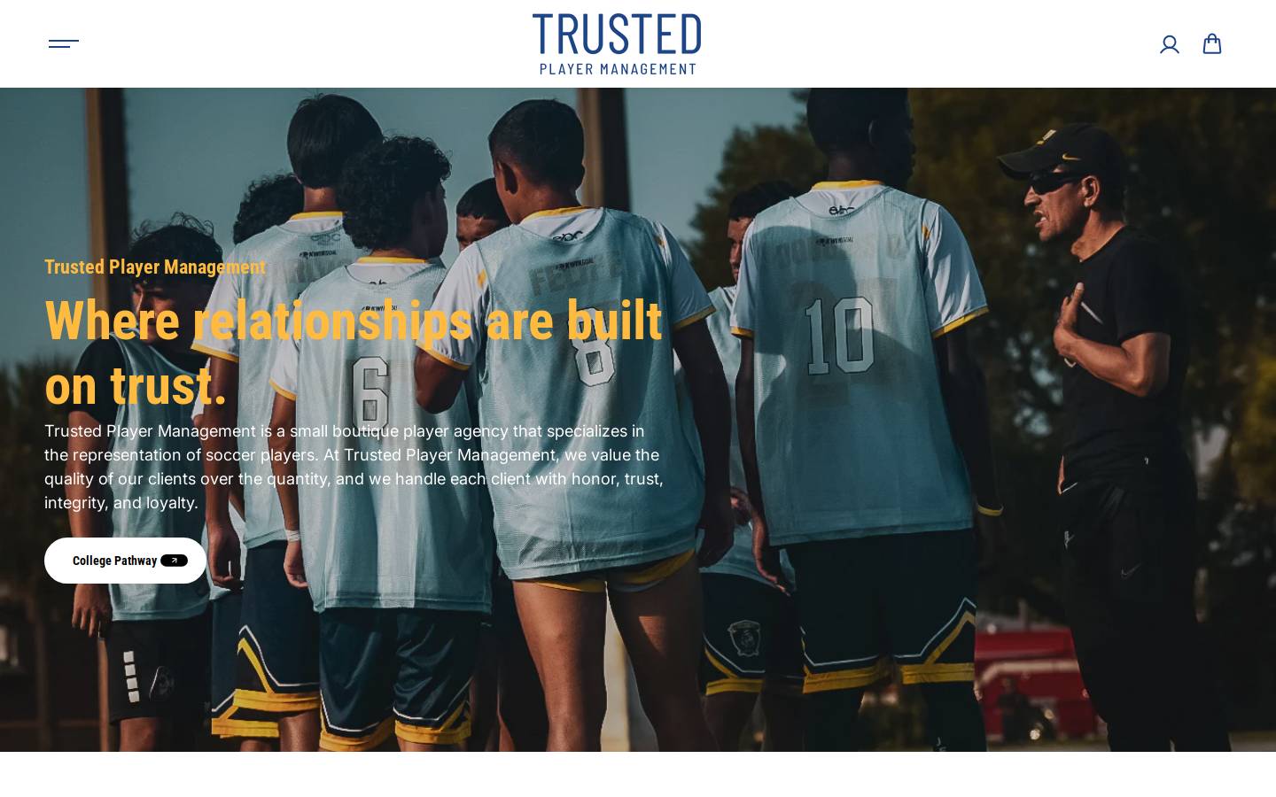 trustedplayermanagement.com homepage screenshot