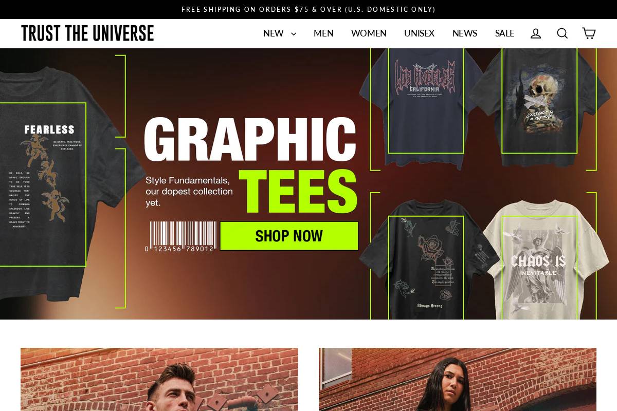 trusttheuniversethebrand.com homepage screenshot