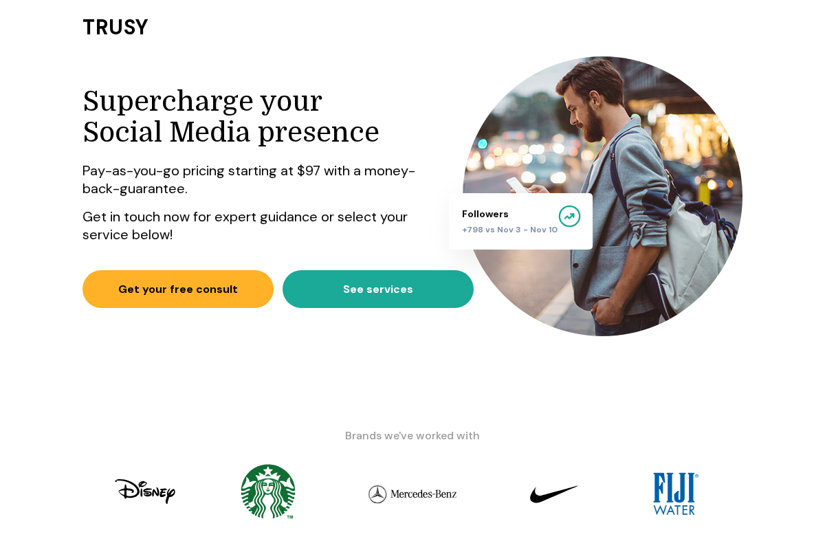 Trusy homepage screenshot