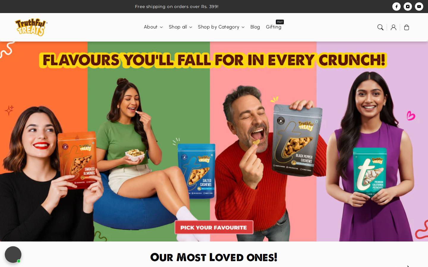 truthfultreats.com homepage screenshot