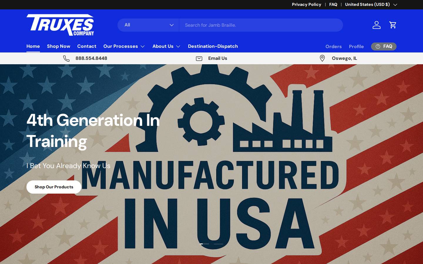 truxes.com homepage screenshot