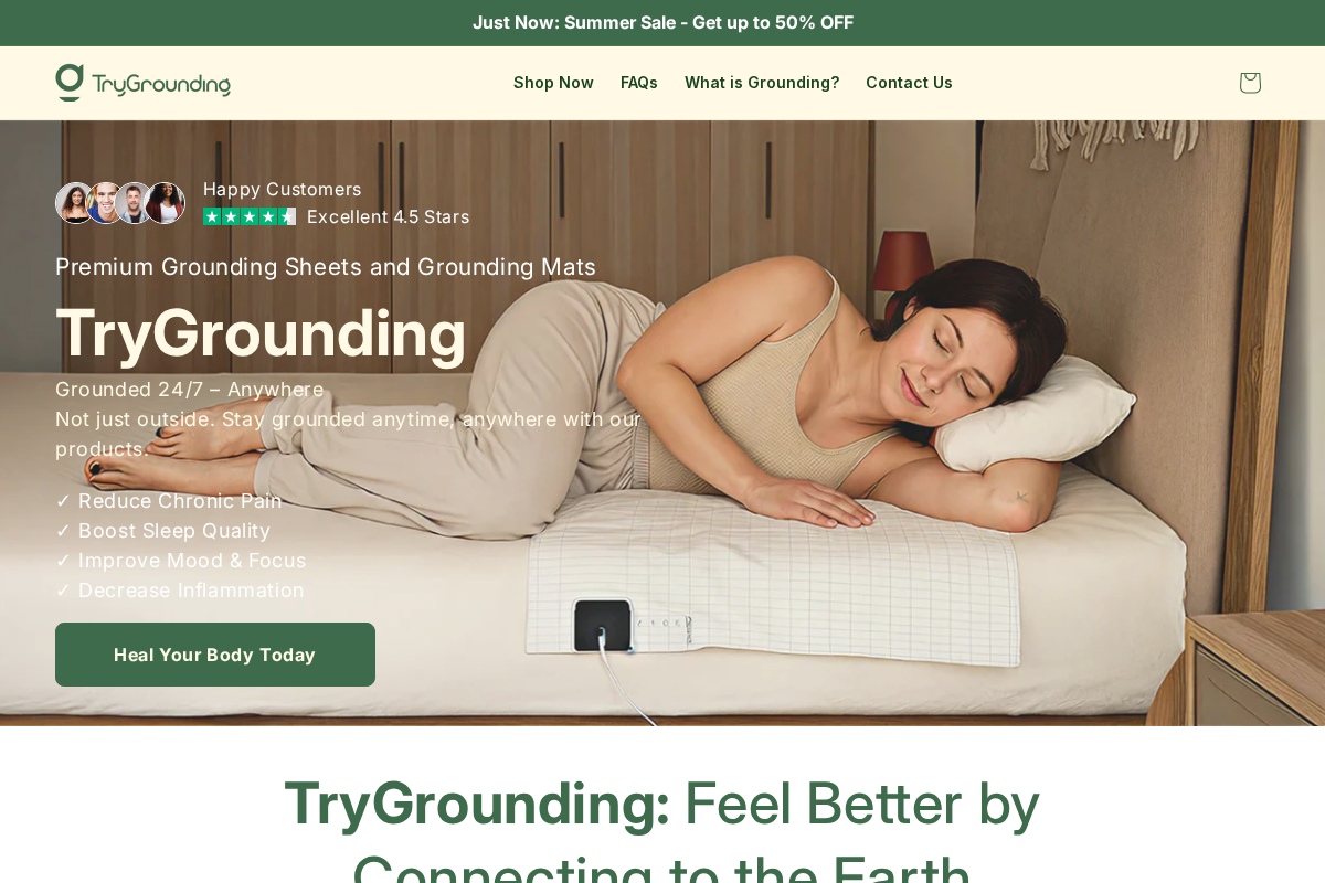 TryGrounding homepage screenshot