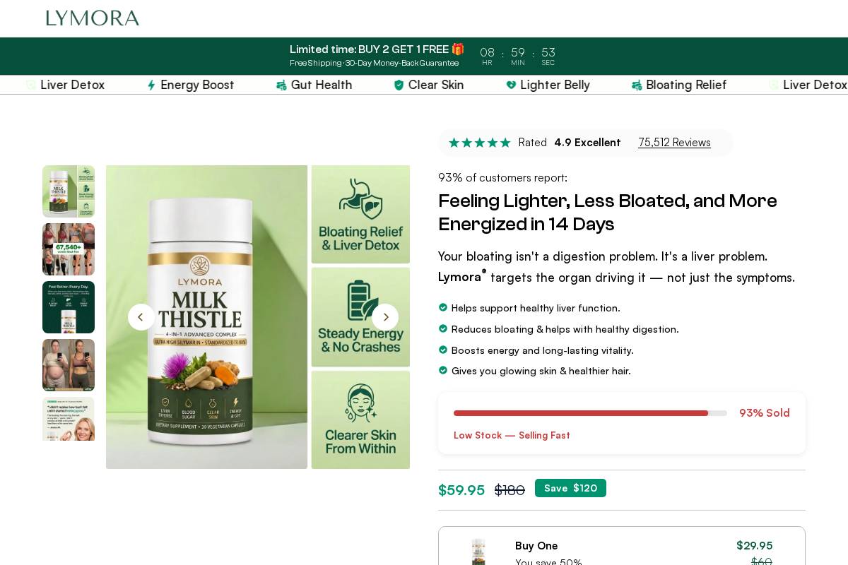 try-lymora.com homepage screenshot