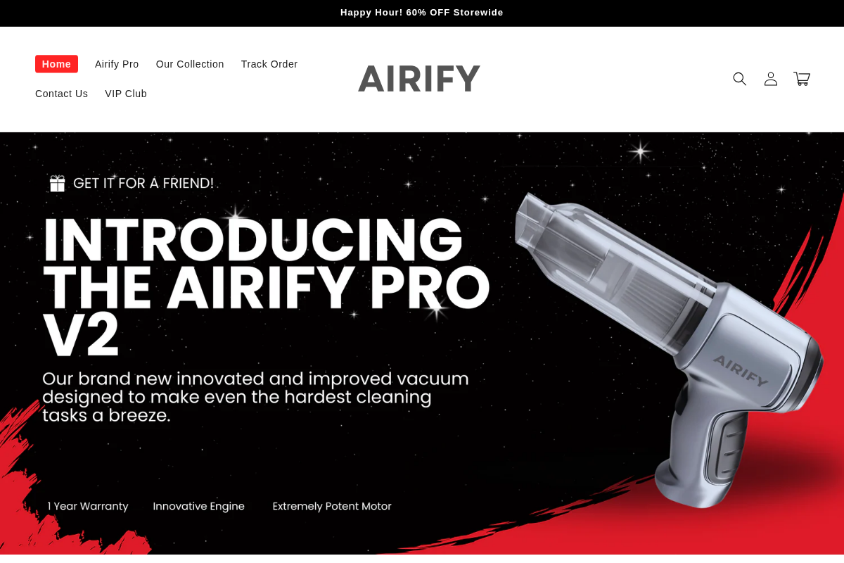 Airify homepage screenshot