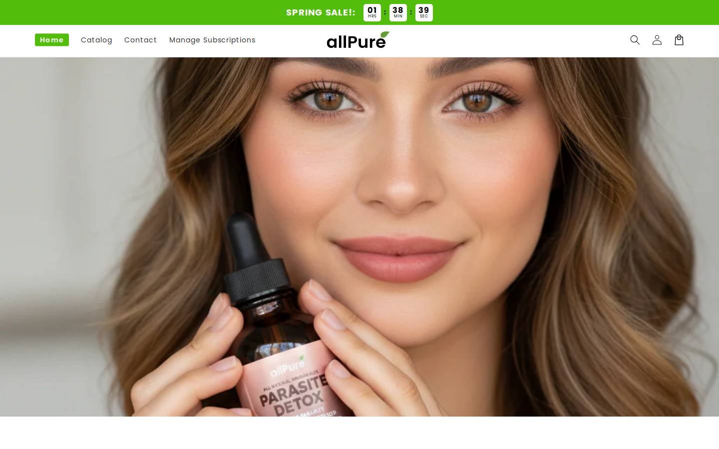 Tryallpure homepage screenshot