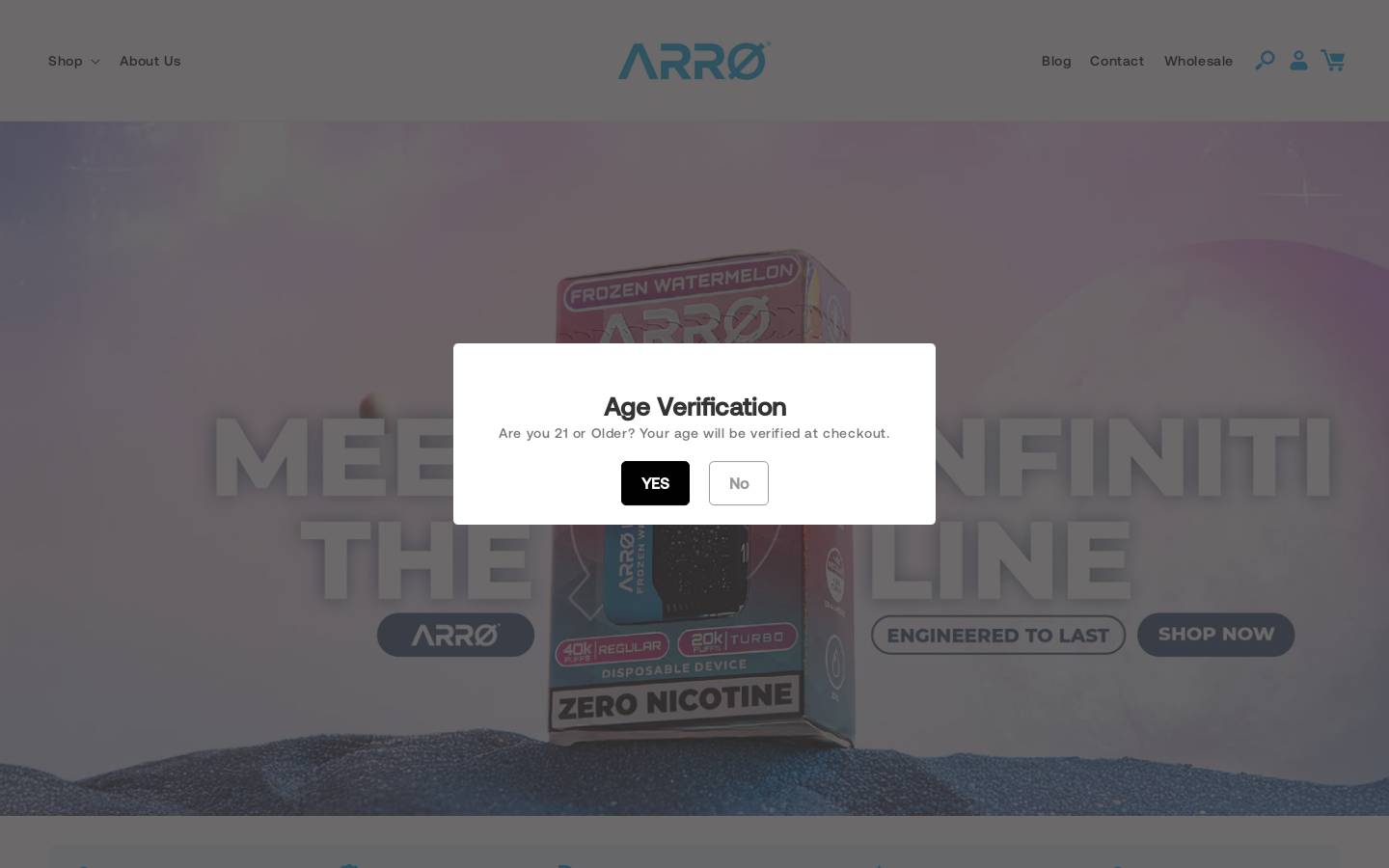 tryarro.com homepage screenshot