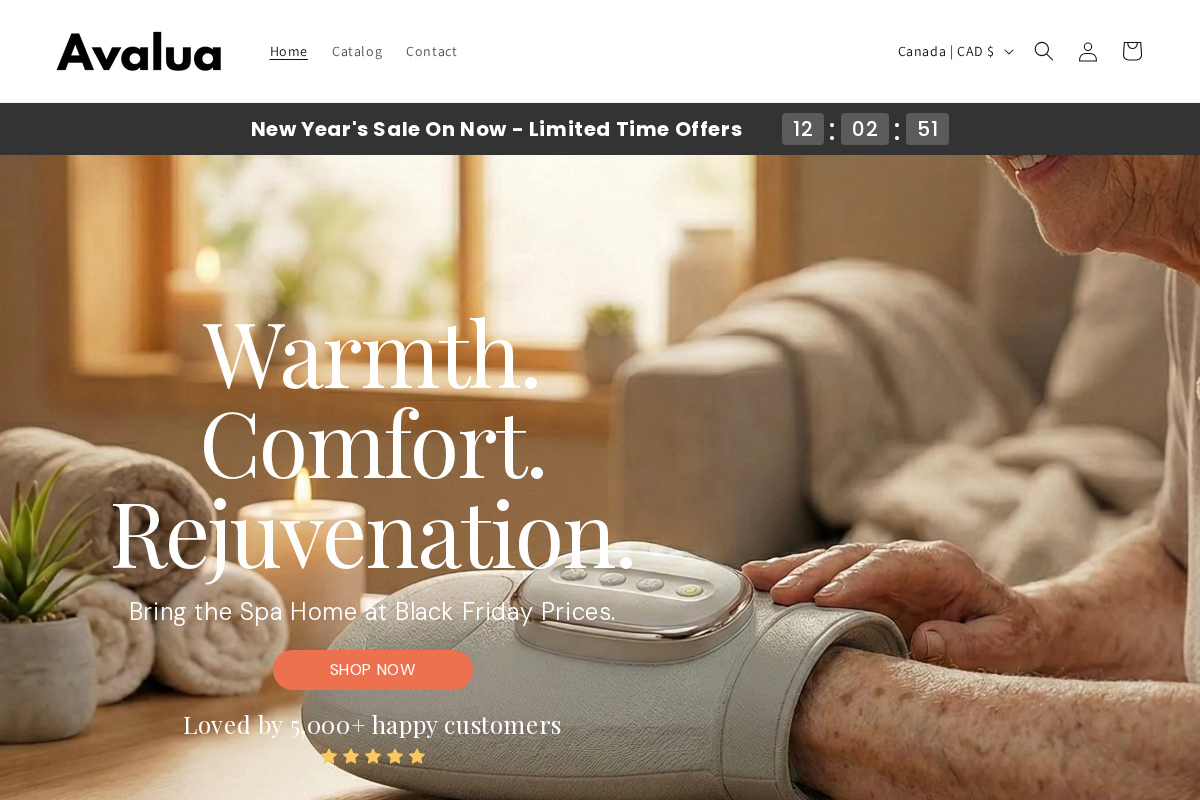 Avalua homepage screenshot