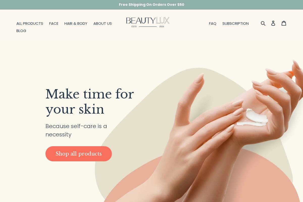 Trybeautylux homepage screenshot