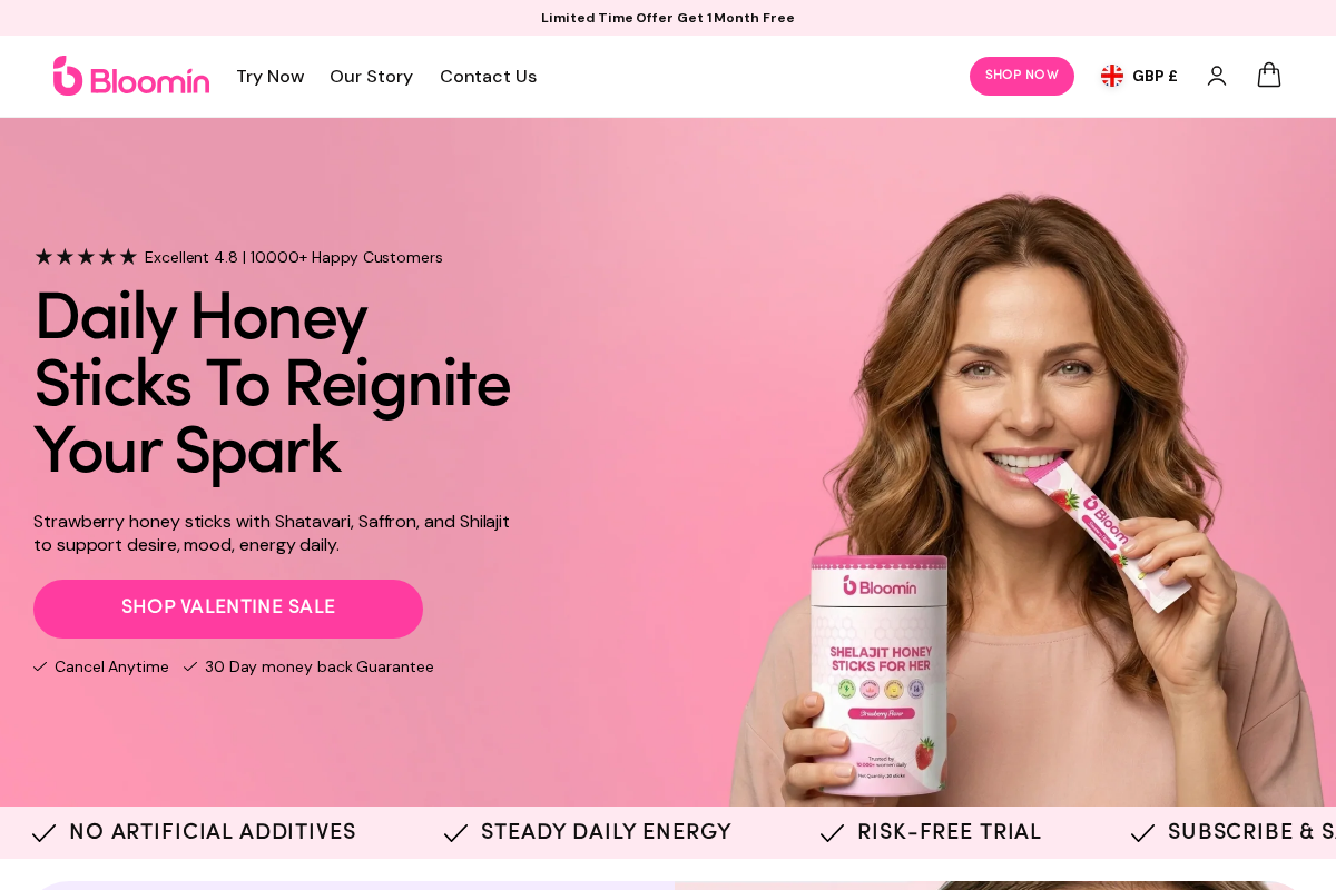 Trybloomin homepage screenshot