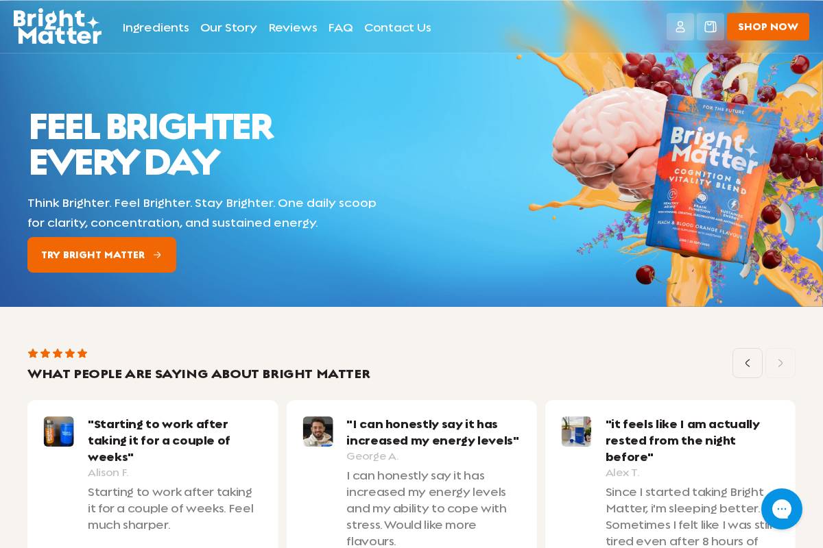 trybrightmatter.com homepage screenshot