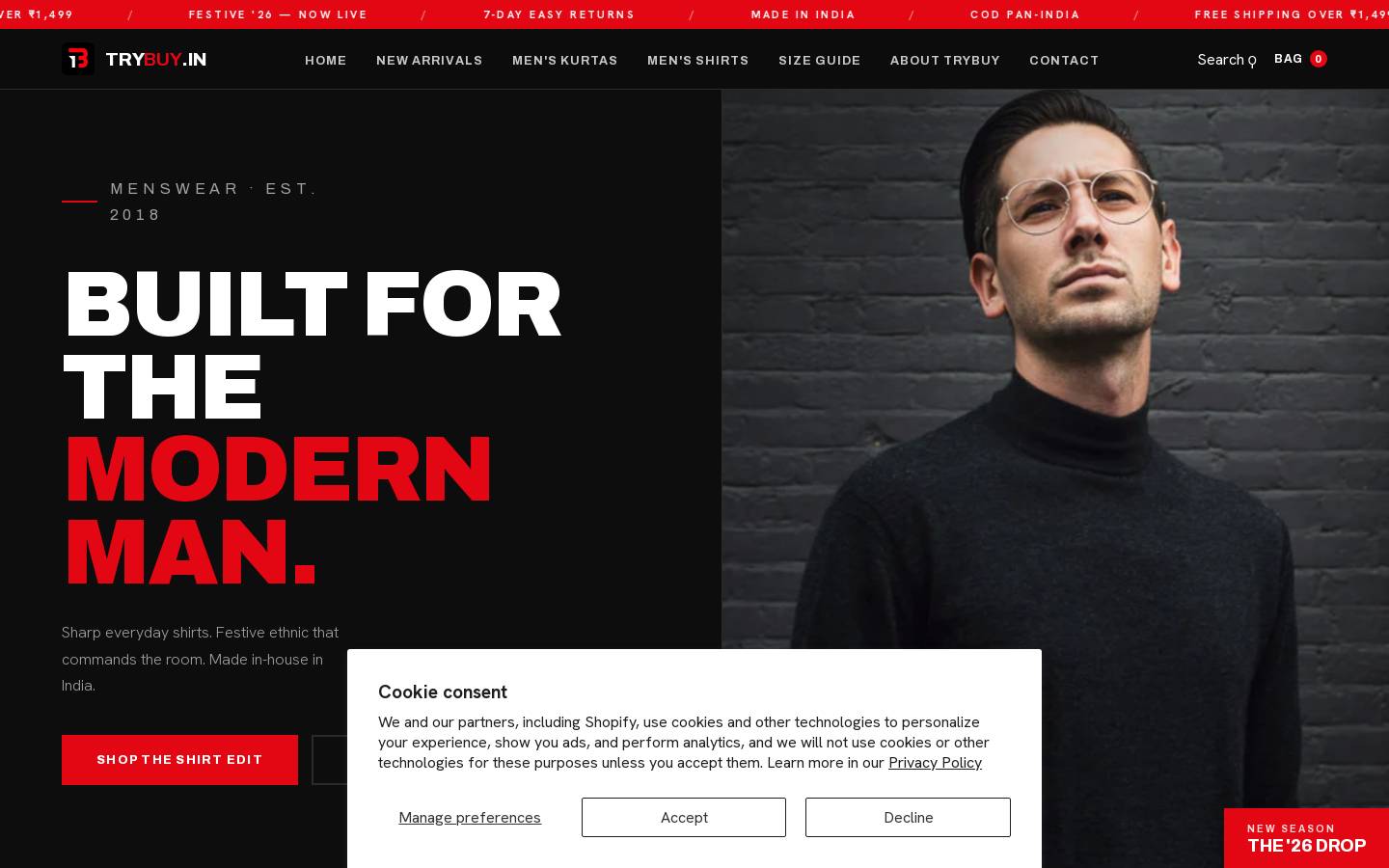 trybuy.in homepage screenshot