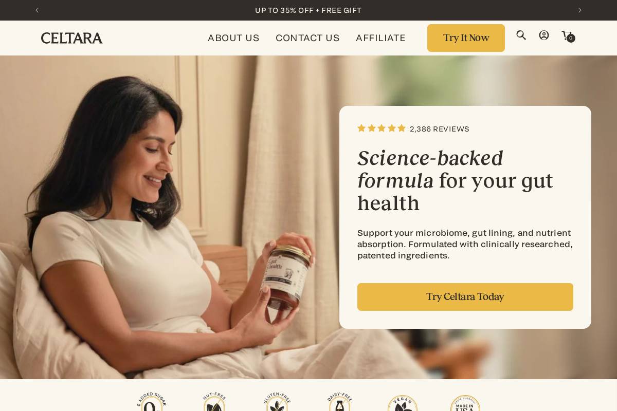 tryceltara.com homepage screenshot