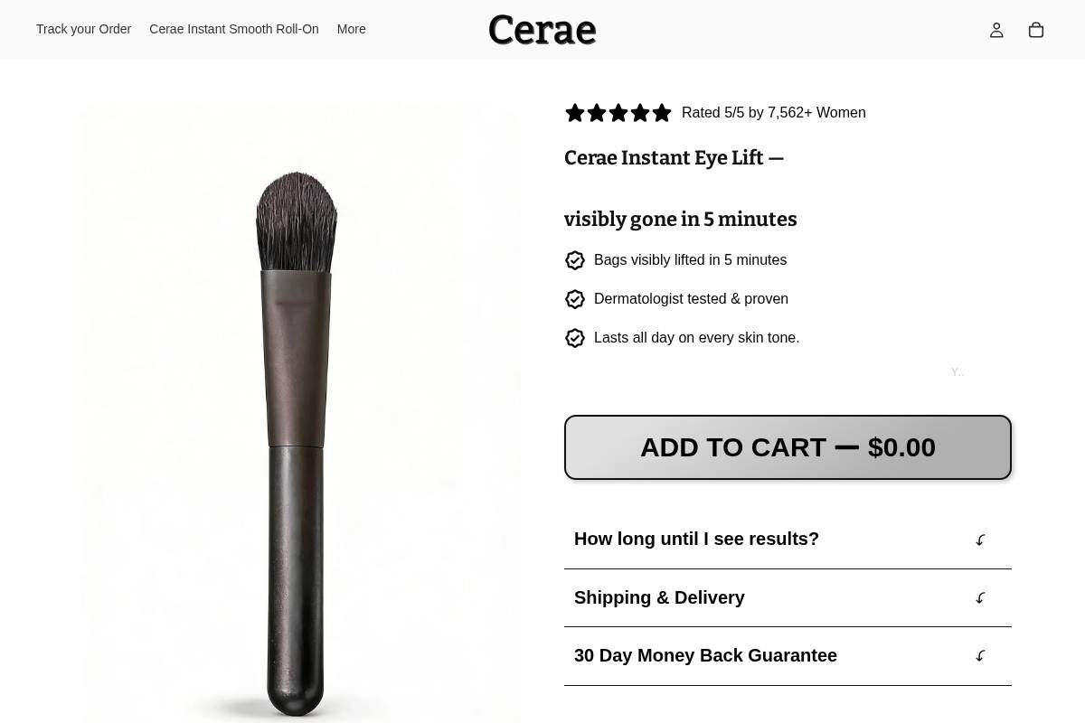 trycerae.com homepage screenshot