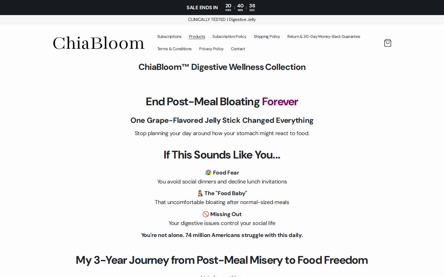 trychiabloom.com homepage screenshot