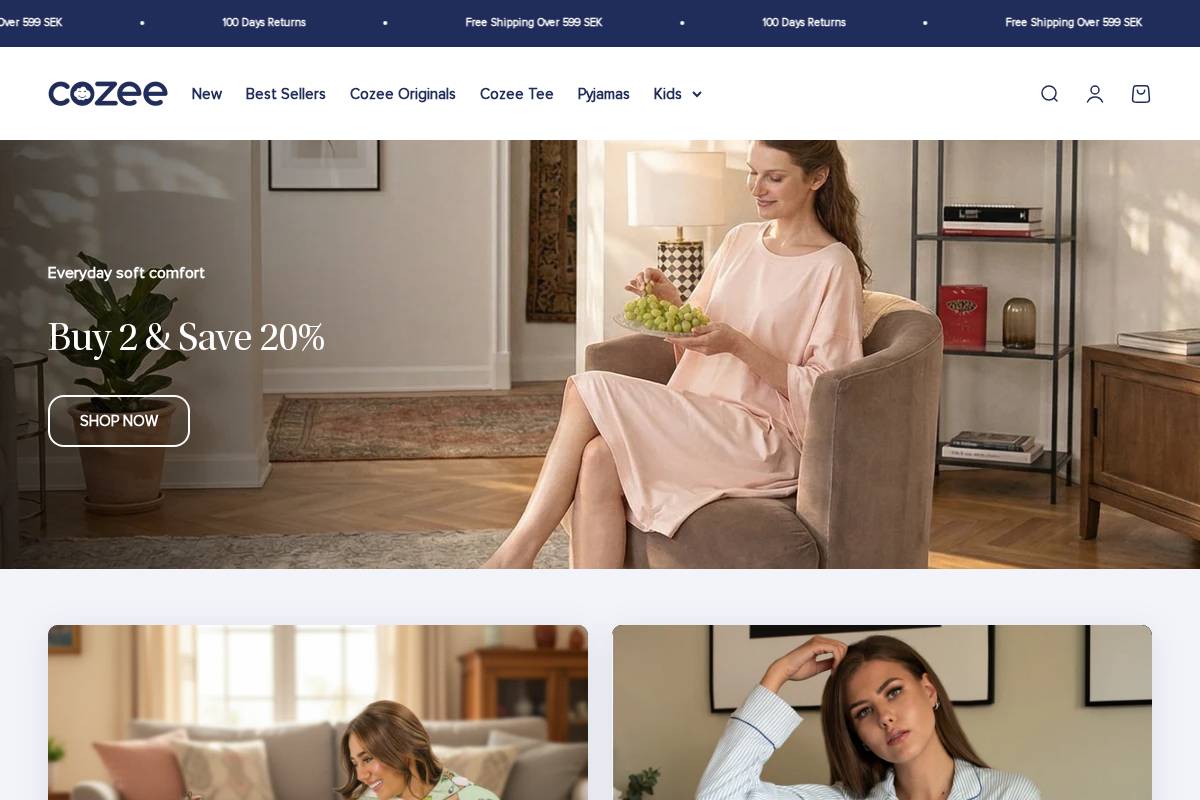 COZEE homepage screenshot