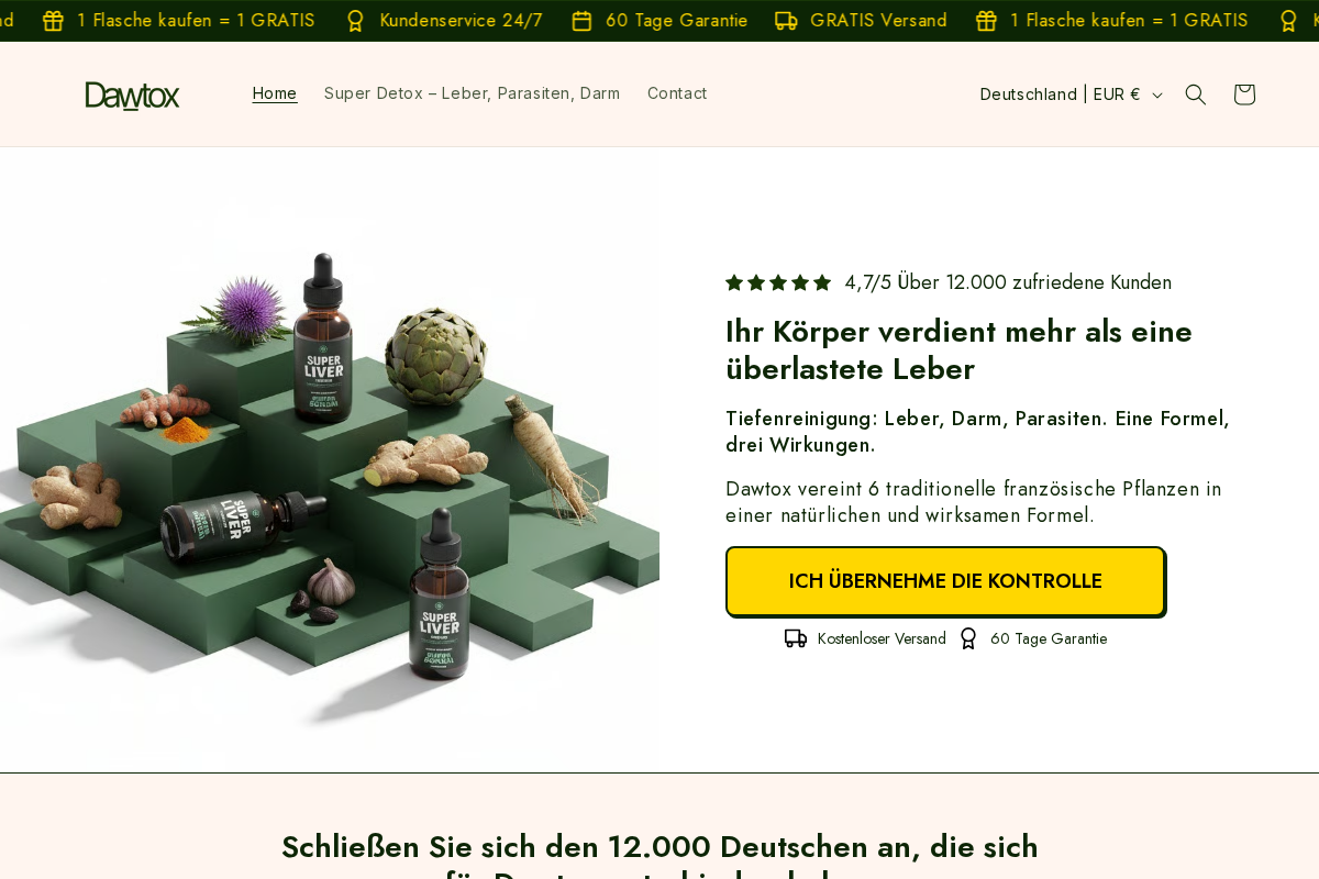 Trydawtox homepage screenshot