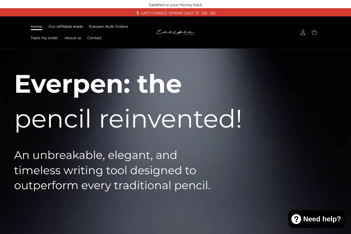 Tryeverpen homepage screenshot