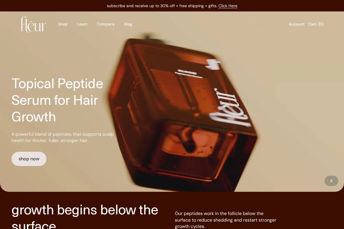 Tryfleur homepage screenshot