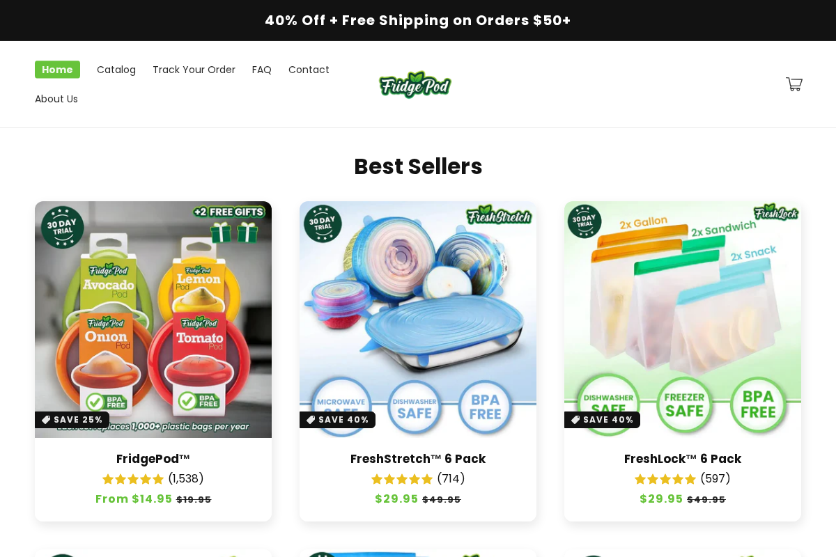 FridgePod homepage screenshot