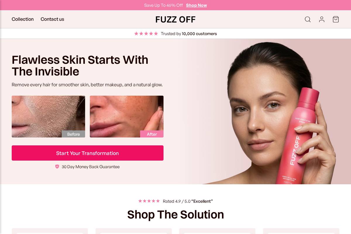 Tryfuzzoff homepage screenshot