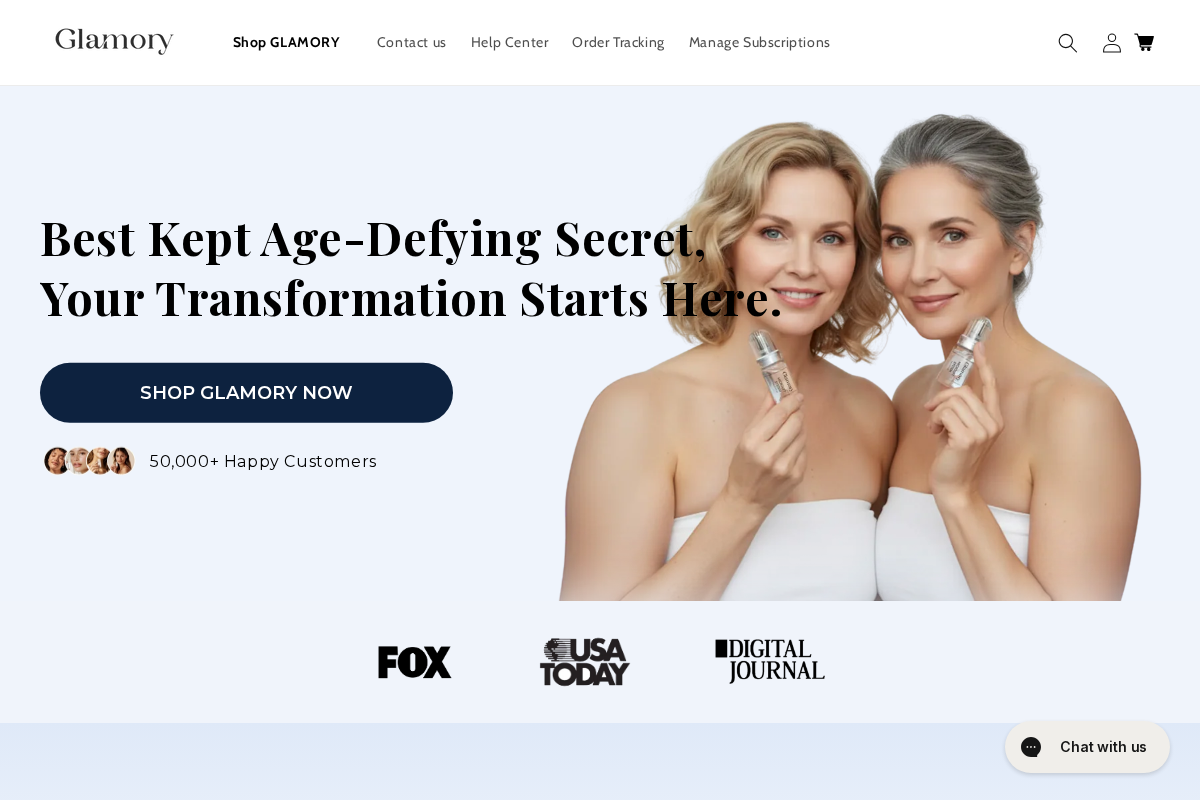 TryGlamory homepage screenshot