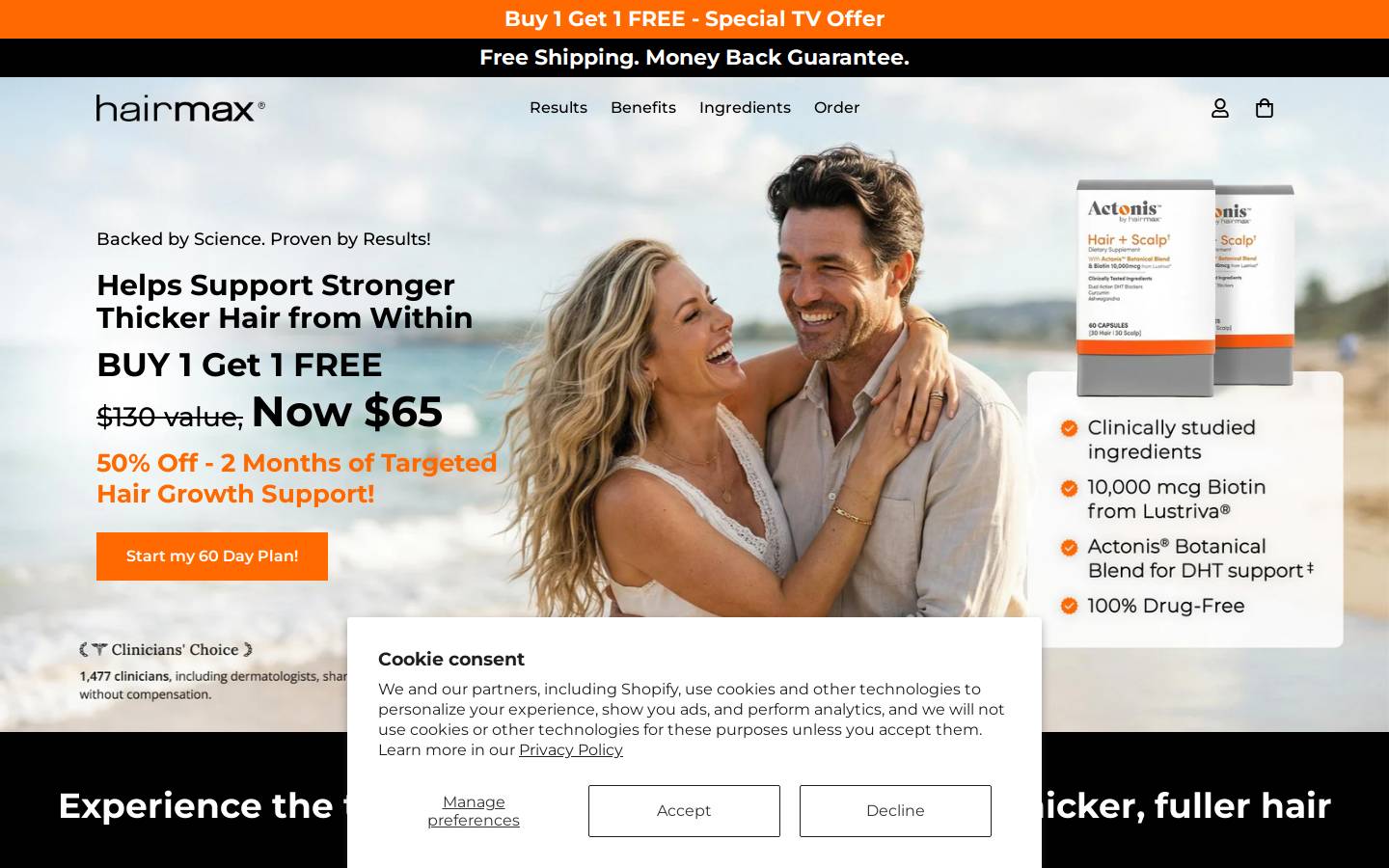 tryhairmax.com homepage screenshot