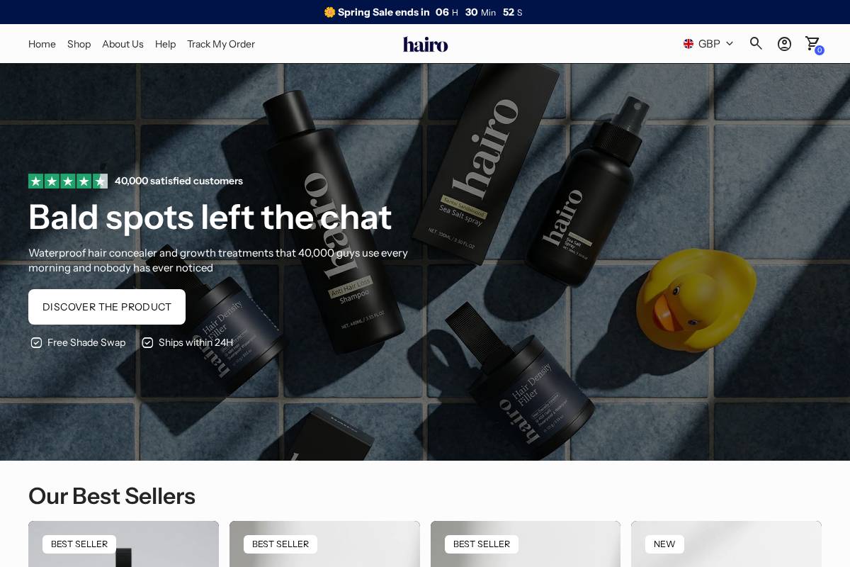 HAIRO homepage screenshot