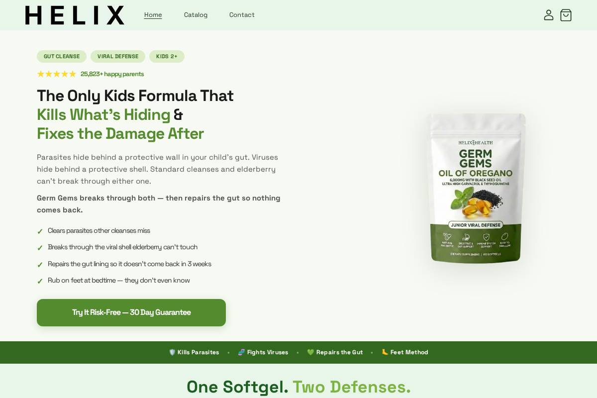 Tryhelix homepage screenshot