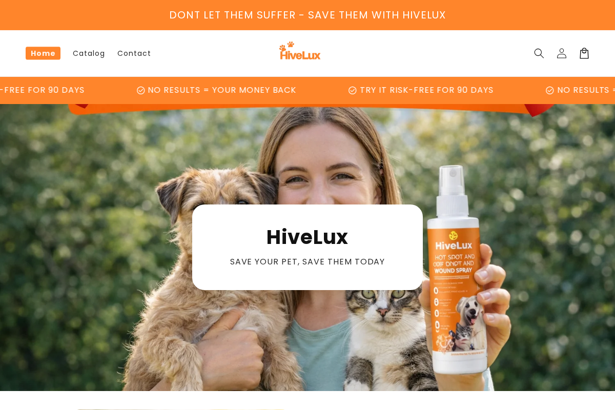 Hivelux homepage screenshot