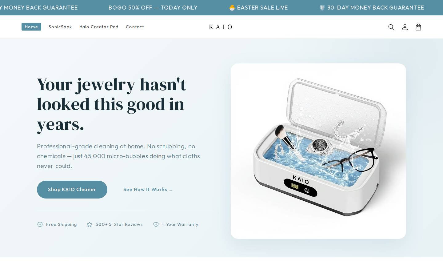 trykaio.shop homepage screenshot