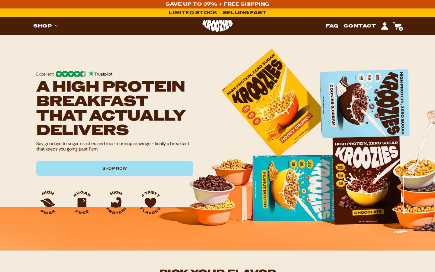 Kroozies homepage screenshot