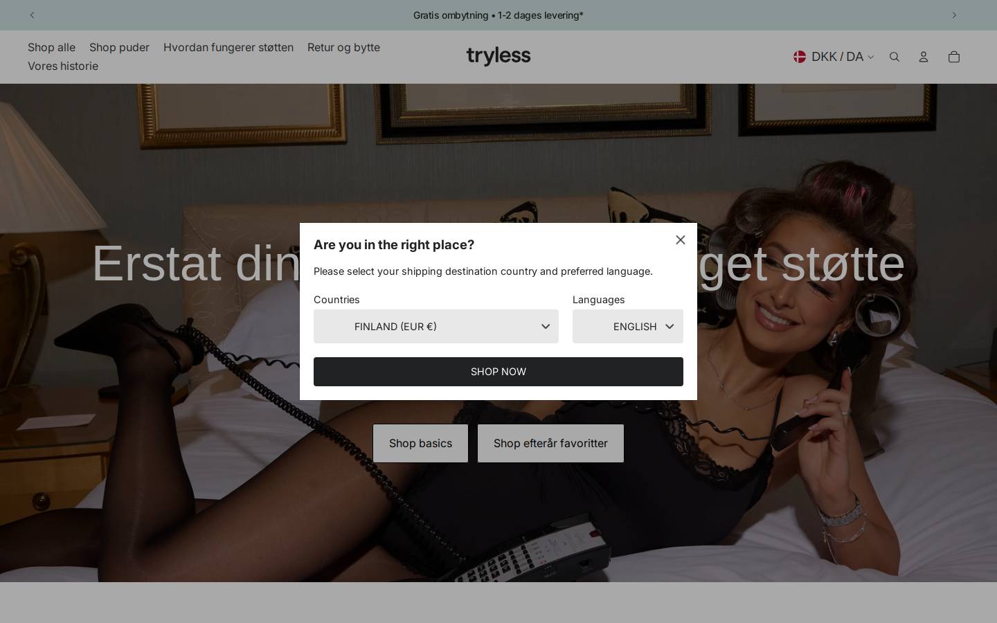 Tryless homepage screenshot