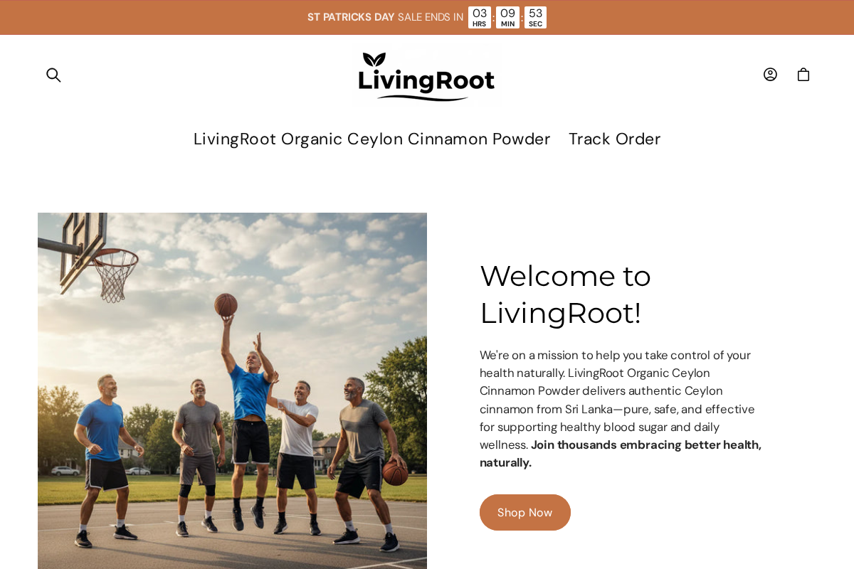 Trylivingroot homepage screenshot