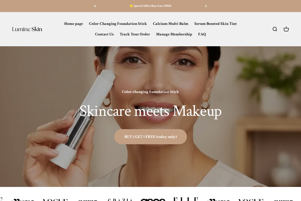 Lumine Skin homepage screenshot